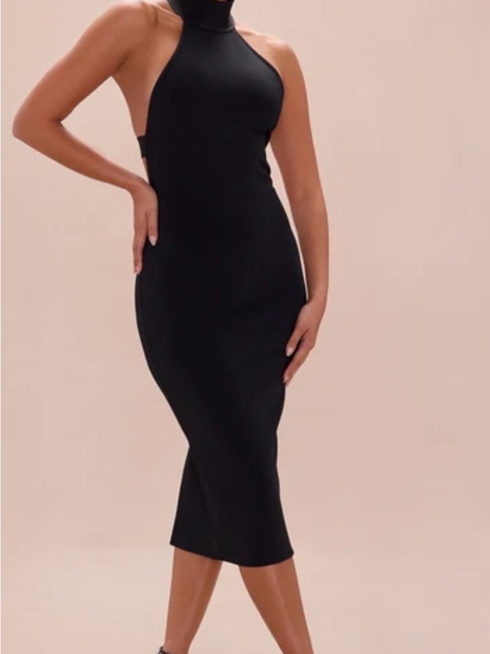 Fashion Nova Blackless Bandage Midi Dress